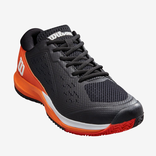 Wilson Rush Pro Ace Black/Vermillion Orange/White Men's Shoe