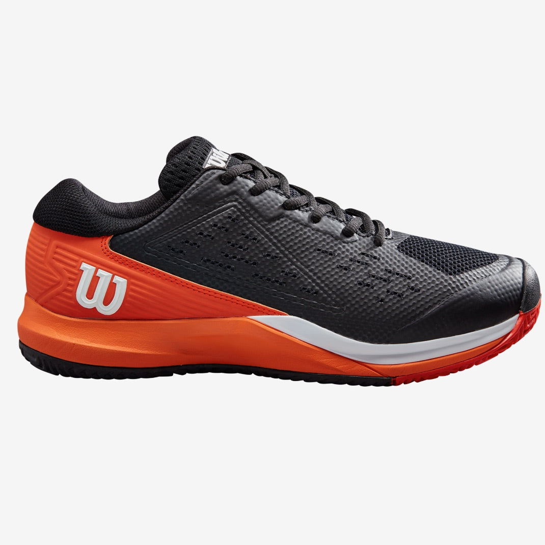 Wilson Rush Pro Ace Black/Vermillion Orange/White Men's Shoe