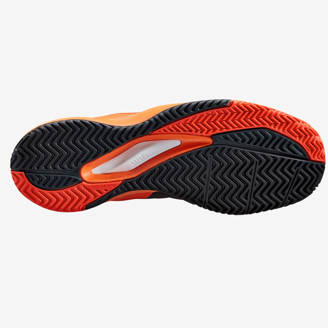 Wilson Rush Pro Ace Black/Vermillion Orange/White Men's Shoe