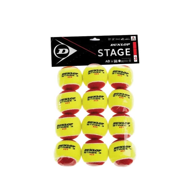 Dunlop Stage 3 Red Balls (12 Ball Polybag)