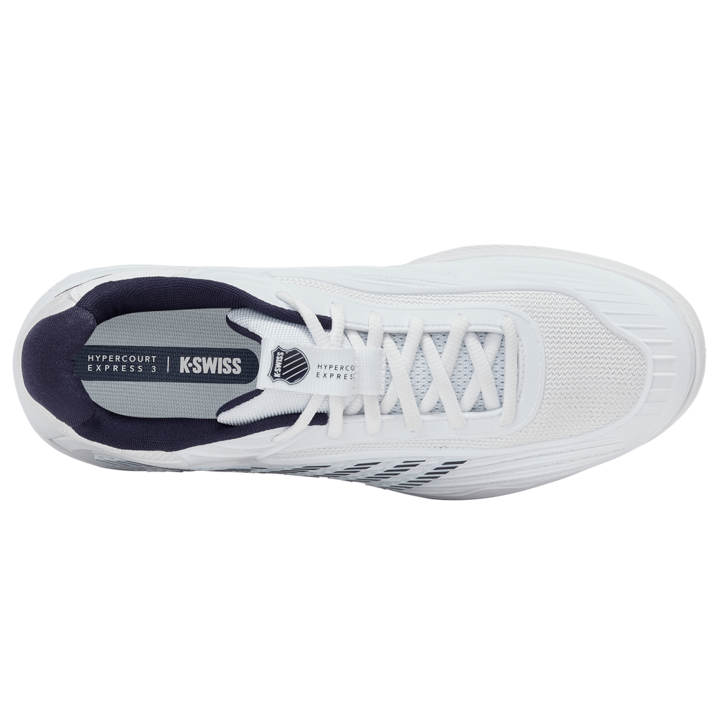 KSwiss Hypercourt Express 3 2E (Wide) White/Peacoat/Silver Men's Shoe
