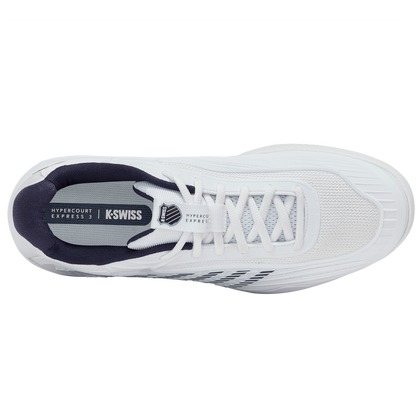 KSwiss Hypercourt Express 3 2E (Wide) White/Peacoat/Silver Men's Shoe